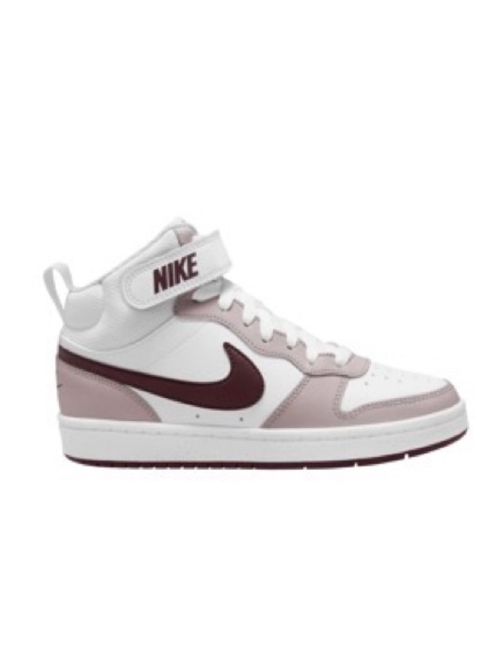 Nike Kids Mid-Top Sneakers in White, Dusty Pink and Maroon